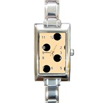 Polka Dots - Black on Navajo White Yellow Rectangle Italian Charm Watch