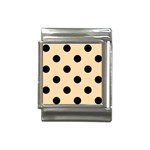 Polka Dots - Black on Navajo White Yellow Italian Charm (13mm)