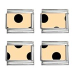 Polka Dots - Black on Navajo White Yellow 9mm Italian Charm (4 pack)