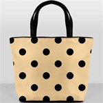 Polka Dots - Black on Navajo White Yellow Bucket Bag