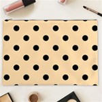 Polka Dots - Black on Navajo White Yellow Cosmetic Bag (XXL)