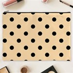 Polka Dots - Black on Navajo White Yellow Cosmetic Bag (XXXL)