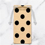 Polka Dots - Black on Navajo White Yellow Jewelry Bag