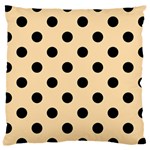 Polka Dots - Black on Navajo White Yellow Large Cushion Case (One Side)