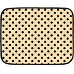 Polka Dots - Black on Navajo White Yellow Fleece Blanket (Mini)