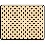 Polka Dots - Black on Navajo White Yellow Fleece Blanket (Medium) (One Side)
