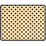 Polka Dots - Black on Navajo White Yellow Double Sided Fleece Blanket (Medium) (Two Sides)
