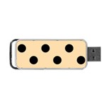 Polka Dots - Black on Navajo White Yellow Portable USB Flash (Two Sides)