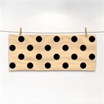 Polka Dots - Black on Navajo White Yellow Hand Towel