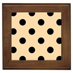 Polka Dots - Black on Navajo White Yellow Framed Tile