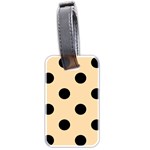Polka Dots - Black on Navajo White Yellow Luggage Tag (Two Sides)