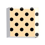 Polka Dots - Black on Navajo White Yellow 4 x 4  Acrylic Photo Block