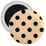 Polka Dots - Black on Navajo White Yellow 3  Magnet