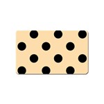 Polka Dots - Black on Navajo White Yellow Magnet (Name Card)
