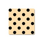 Polka Dots - Black on Navajo White Yellow Magnet (Square)