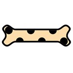Polka Dots - Black on Navajo White Yellow Magnet (Dog Bone)