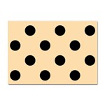 Polka Dots - Black on Navajo White Yellow Sticker A4 (10 pack)