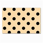 Polka Dots - Black on Navajo White Yellow Postcard 4 x 6  (Pkg of 10)
