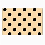 Polka Dots - Black on Navajo White Yellow Postcard 5  x 7 