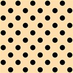 Polka Dots - Black on Navajo White Yellow ScrapBook Page 12  x 12 