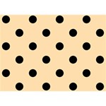 Polka Dots - Black on Navajo White Yellow Birthday Cake 3D Greeting Card (7x5)