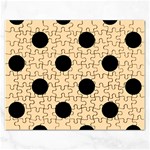 Polka Dots - Black on Navajo White Yellow Jigsaw Puzzle (Rectangular)