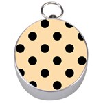 Polka Dots - Black on Navajo White Yellow Silver Compass