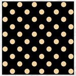 Polka Dots - Navajo White Yellow on Black Canvas 12  x 12 