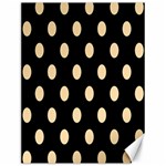 Polka Dots - Navajo White Yellow on Black Canvas 12  x 16 