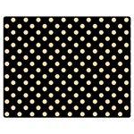 Polka Dots - Navajo White Yellow on Black Double Sided Flano Blanket (Medium)