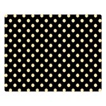Polka Dots - Navajo White Yellow on Black Double Sided Flano Blanket (Large)