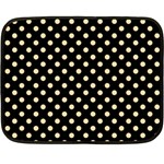 Polka Dots - Navajo White Yellow on Black Double Sided Fleece Blanket (Mini)