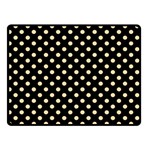 Polka Dots - Navajo White Yellow on Black Double Sided Fleece Blanket (Small) (Two Sides)
