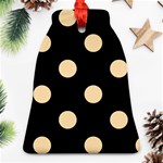 Polka Dots - Navajo White Yellow on Black Bell Ornament (Two Sides)