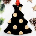 Polka Dots - Navajo White Yellow on Black Ornament (Christmas Tree)