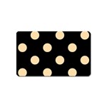 Polka Dots - Navajo White Yellow on Black Magnet (Name Card)