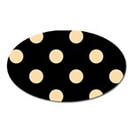 Polka Dots - Navajo White Yellow on Black Magnet (Oval)