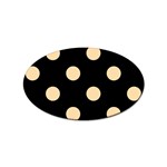 Polka Dots - Navajo White Yellow on Black Sticker Oval (10 pack)