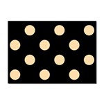 Polka Dots - Navajo White Yellow on Black Sticker A4 (100 pack)