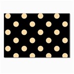 Polka Dots - Navajo White Yellow on Black Postcard 4  x 6 