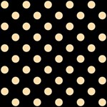 Polka Dots - Navajo White Yellow on Black ScrapBook Page 12  x 12 