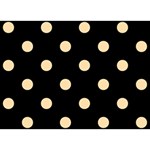 Polka Dots - Navajo White Yellow on Black Birthday Cake 3D Greeting Card (7x5)
