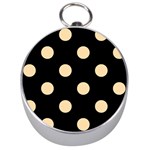 Polka Dots - Navajo White Yellow on Black Silver Compass