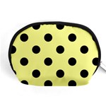 Polka Dots - Black on Pastel Yellow Accessory Pouch (Medium)