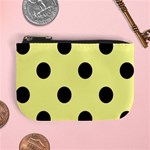 Polka Dots - Black on Pastel Yellow Mini Coin Purse