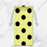 Polka Dots - Black on Pastel Yellow Jewelry Bag