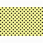 Polka Dots - Black on Pastel Yellow Collage 12  x 18 