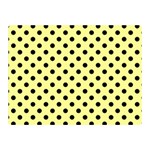 Polka Dots - Black on Pastel Yellow Double Sided Flano Blanket (Mini)