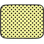 Polka Dots - Black on Pastel Yellow Double Sided Fleece Blanket (Mini)