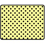 Polka Dots - Black on Pastel Yellow Fleece Blanket (Medium) (One Side)